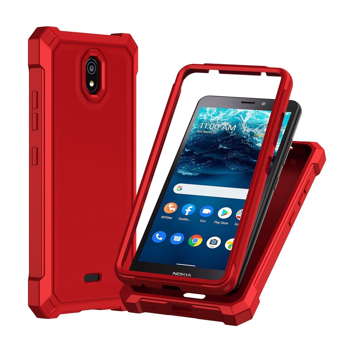 For Nokia C100 Matte Finish Hybrid Thick Shell Guard Shockproof Dual Layer Hard PC + TPU Bumper Frame Armor  Phone Case Cover