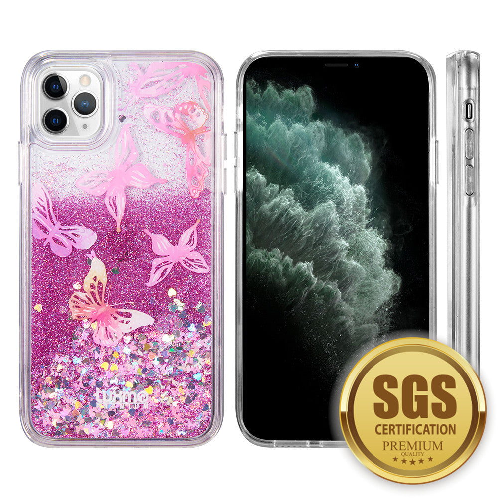 For Apple iPhone 14 Plus (6.7") Quicksand Waterfall Liquid Glitter Sparkling Design Floating Bling Hybrid  Phone Case Cover