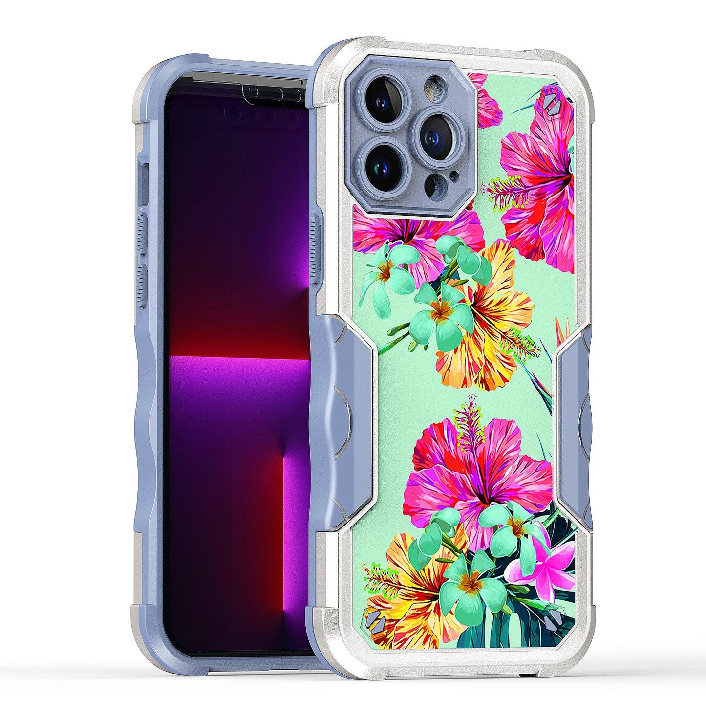 For Apple iPhone 11 (6.1") Fashion Design Tough Shockproof Hybrid Stylish Pattern Heavy Duty Rubber Armor  Phone Case Cover