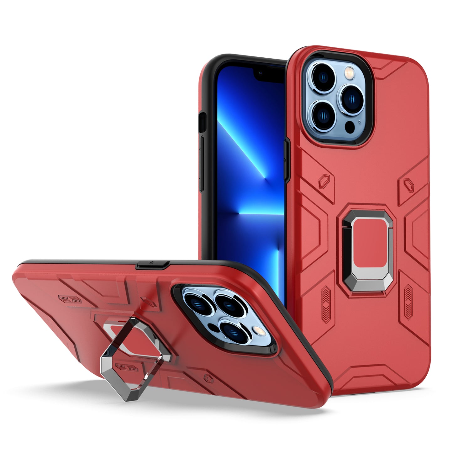 For Apple iPhone 11 (6.1") Slim Rugged Shockproof Hybrid with Magnetic Ring Stand Holder  Phone Case Cover