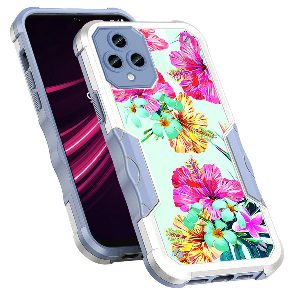 For T-Mobile Revvl 6 Pro 5G /Revvl 6 5G Fashion Design Shockproof Hybrid Stylish Pattern Rubber Armor  Phone Case Cover