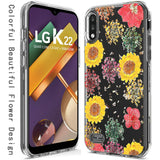 For TCL Revvl V Plus 5G (T-Mobile) Glitter Floral Print Pattern Clear Design Shockproof Hybrid Fashion Sparkle Rubber TPU  Phone Case Cover