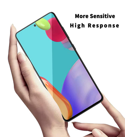 For Samsung Galaxy A03 Core Tempered Glass Screen Protector Full Cover Anti-Scratch Edge to Edge Black Rim Coverage 2.5D Clear Black Screen Protector