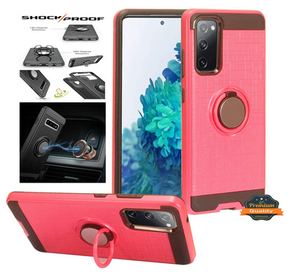 For Samsung Galaxy S22 Hybrid 360° Ring Armor Shockproof Dual Layers 2in1 Holder with Ring Stand for Magnetic Car Mount  Phone Case Cover