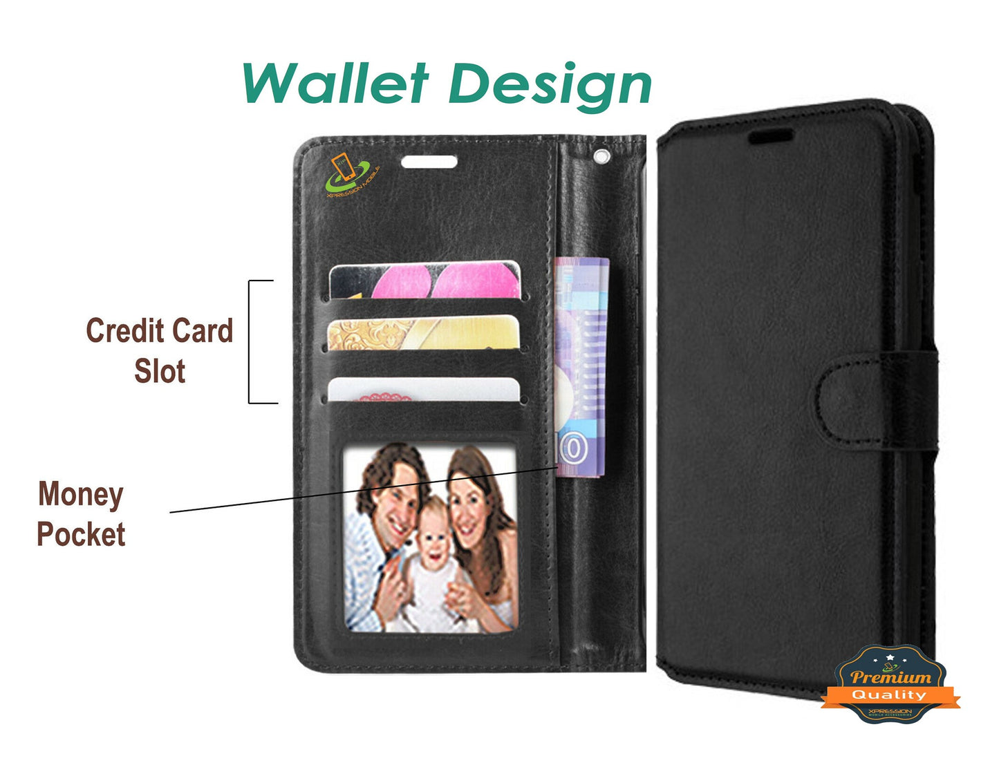 For Cricket Influence Luxury Leather Wallet Case with Credit Card Holder Storage Lanyard Kickstand & Magnetic Flip Protective  Phone Case Cover