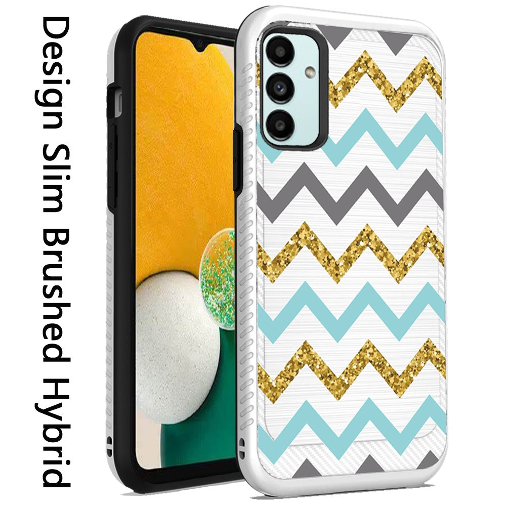 For Samsung Galaxy A13 5G Cute Design Printed Pattern Fashion Brushed Texture Shockproof Dual Layer Hybrid Protective Hard Rubber  Phone Case Cover