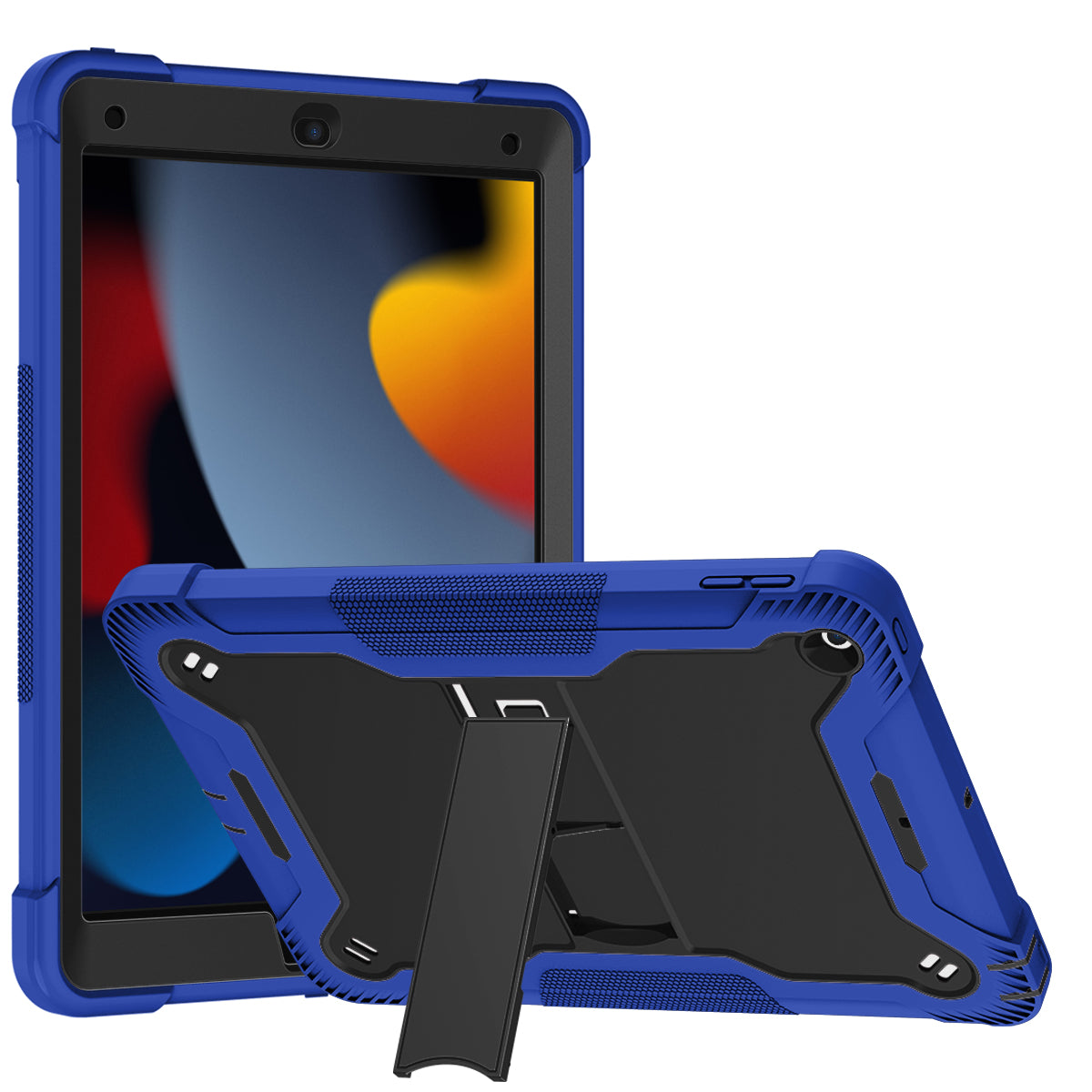 Case for Apple iPad 9th /8th /7th Gen 10.2 inch (2021) Tough Tablet Strong with Kickstand Hybrid Heavy Duty High Impact Shockproof Stand Blue Tablet Cover