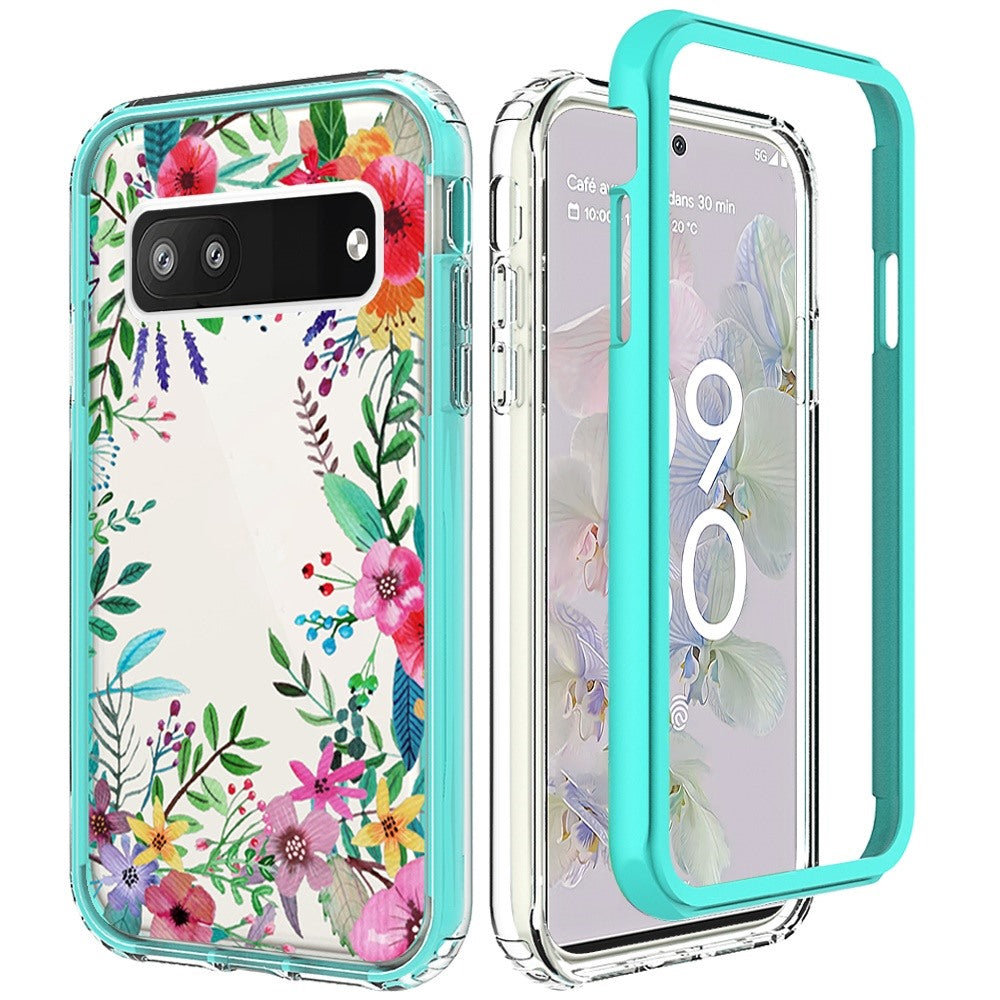 For Google Pixel 6A Beautiful Design 3 in 1 Hybrid Triple Layer Armor Hard Plastic Rubber TPU Shockproof Protective Frame  Phone Case Cover