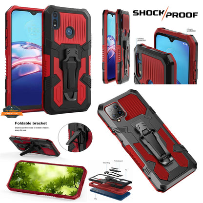 For Samsung Galaxy S22+ Plus Hybrid Heavy Duty Protection Shockproof Defender with Belt Metal Clip and Kickstand Dual Layer  Phone Case Cover