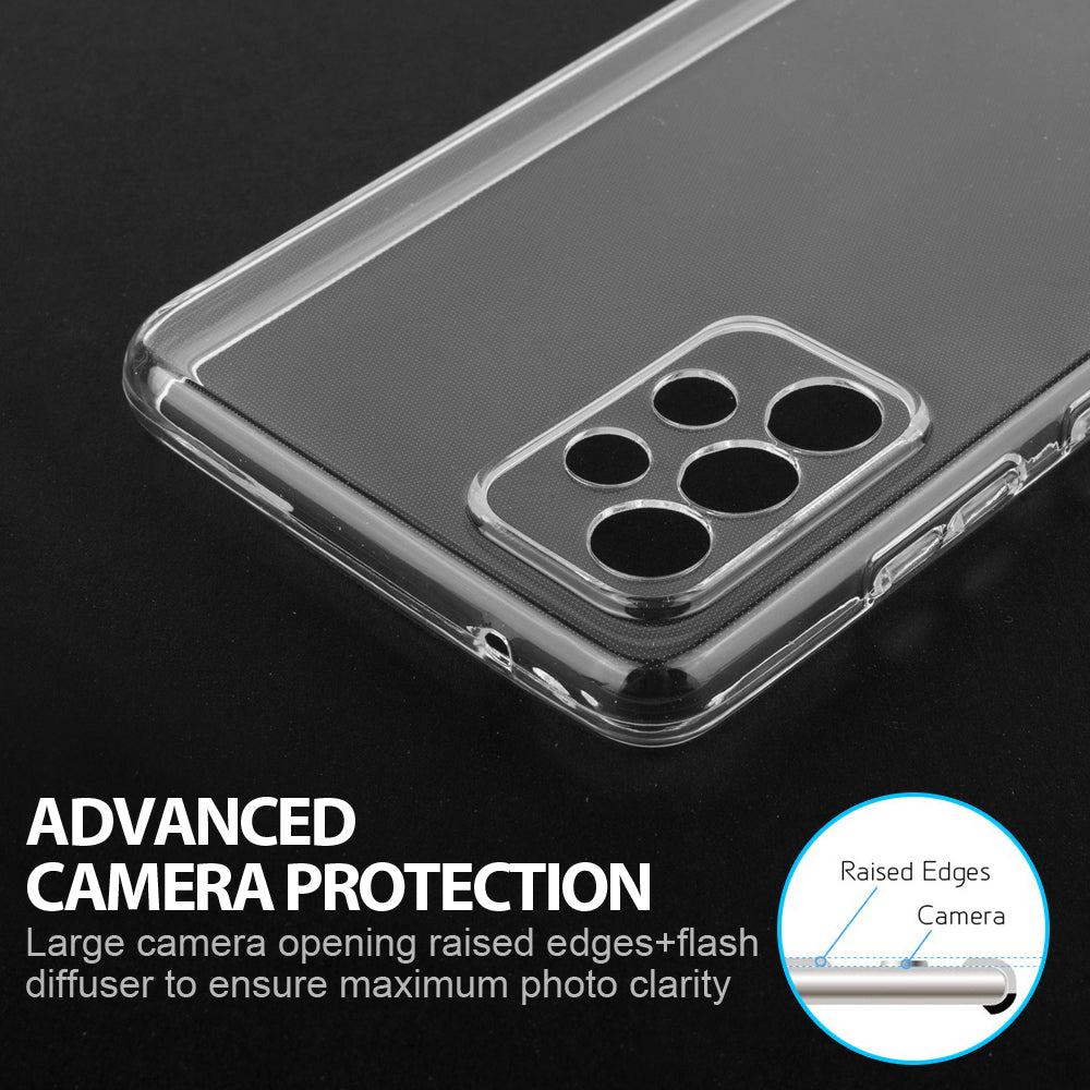 For Samsung Galaxy A53 5G Crystal Clear Transparent TPU Flexible Rubber Silicone Ultra Thin Slim Gel Soft Skin Clear Phone Case Cover