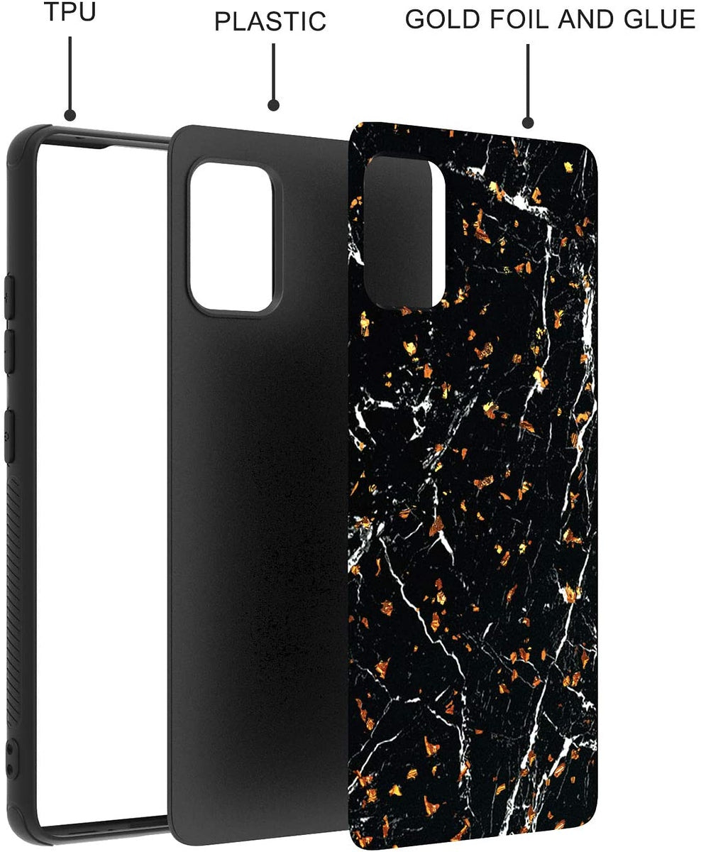 For Samsung Galaxy A53 5G Marble Fashion Stone Stylish Flake Glitter Bling Hybrid Slim Glossy TPU Rubber Hard Protection  Phone Case Cover