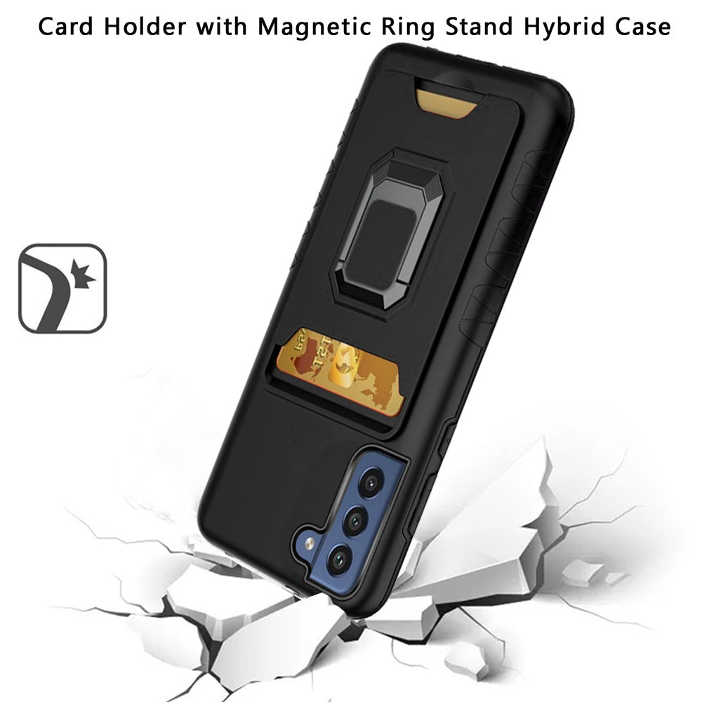 For Samsung Galaxy S22 /Plus Ultra Wallet Case Designed with Credit Card Holder & Ring Stand Kickstand Heavy Duty Hybrid Armor  Phone Case Cover