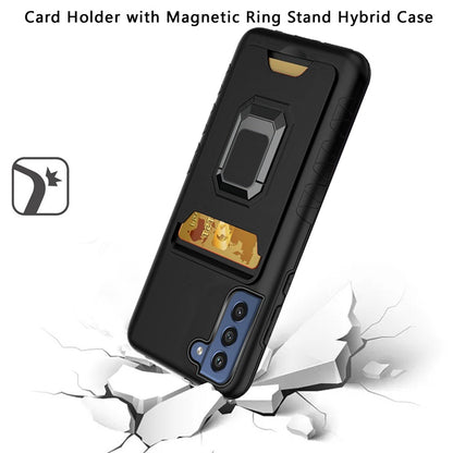 For Samsung Galaxy S22 /Plus Ultra Wallet Case Designed with Credit Card Holder & Ring Stand Kickstand Heavy Duty Hybrid Armor  Phone Case Cover