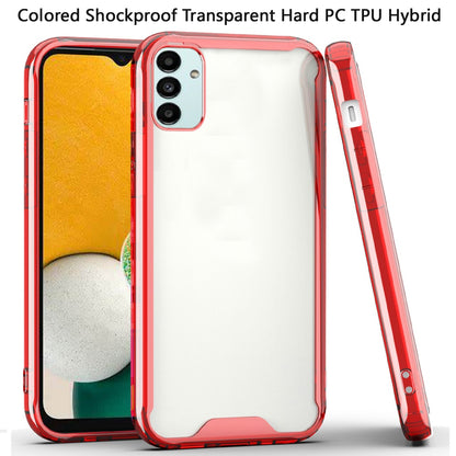 For Samsung Galaxy A13 5G Colored Shockproof Transparent Hard PC + Rubber TPU Hybrid Bumper Shell Ultra Thin Slim Protective  Phone Case Cover