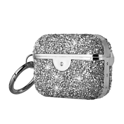 For Apple AirPods Pro Sparkly Diamond Shockproof Protective Premium Bling Rhinestone Glitter Skin with Hook Charging Cases Hard Carrying  Case Cover