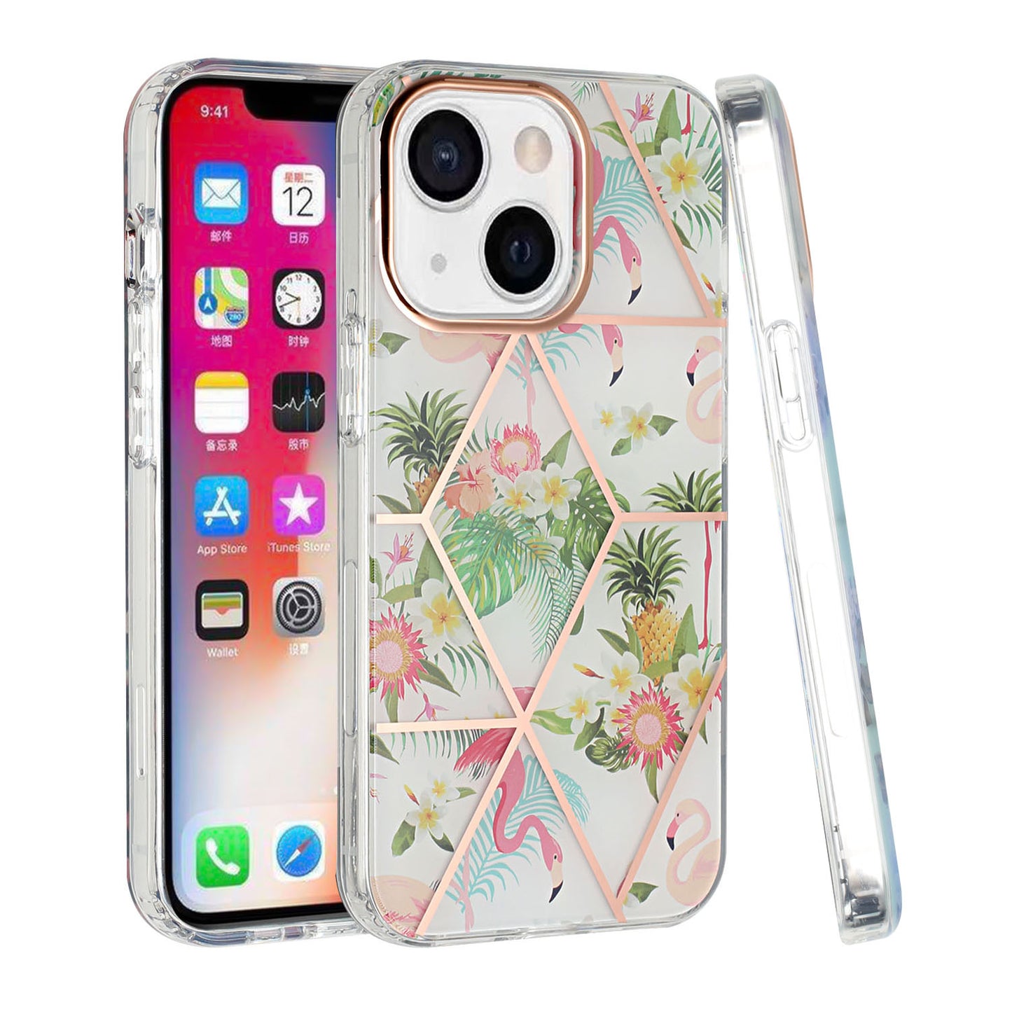 For Apple iPhone SE 2022 3rd/SE 2020/8/7 Fashion Floral IMD Design Flower Pattern Hybrid Protective Hard TPU Slim Back  Phone Case Cover