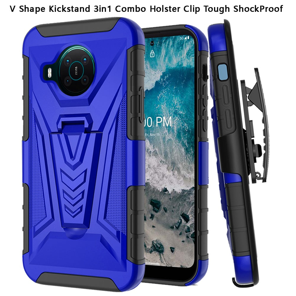 For Nokia X100 Combo 3 in 1 Rugged Swivel Belt Clip Holster Heavy Duty Tuff Hybrid Armor Rubber TPU with Kickstand Stand  Phone Case Cover