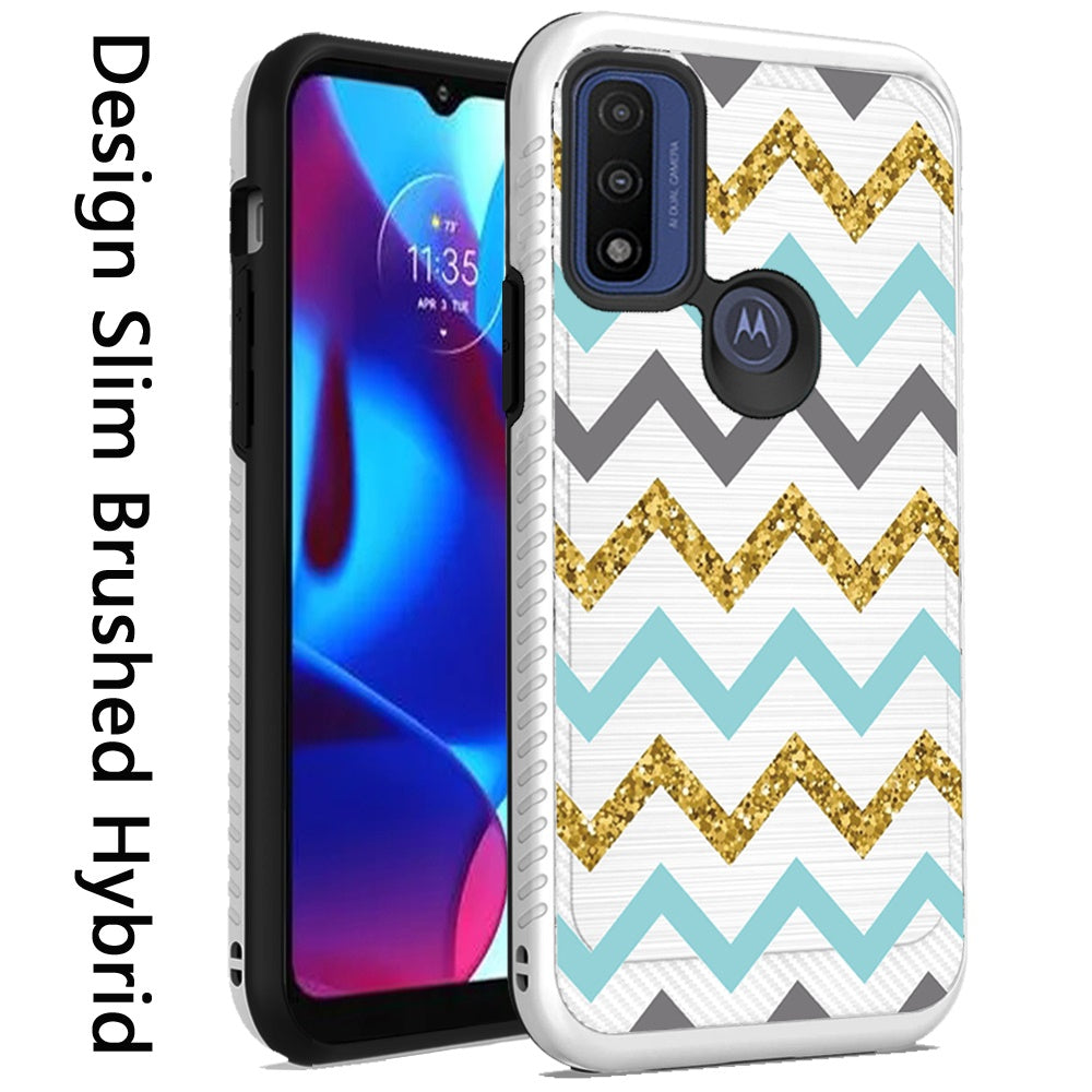 For Motorola Moto G Power 2022 Cute Design Printed Pattern Fashion Brushed Texture Shockproof Dual Layer Hybrid Slim Rubber  Phone Case Cover