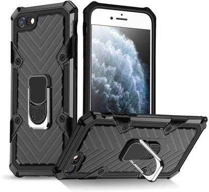 For Apple iPhone 13 (6.1") Stand Ring Holder Finger Loop with Magnetic Grip Kickstand Hybrid Shockproof Armor Hard  Phone Case Cover