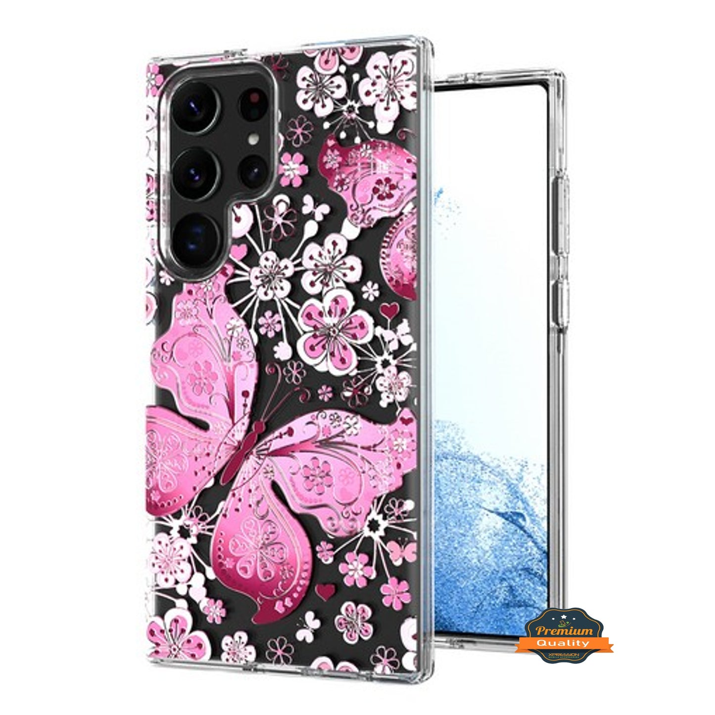 For Samsung Galaxy S23 /Plus /Ultra Hybrid Trendy Image Patterns Design Transparent Hard Back Shockproof TPU Rubber  Phone Case Cover