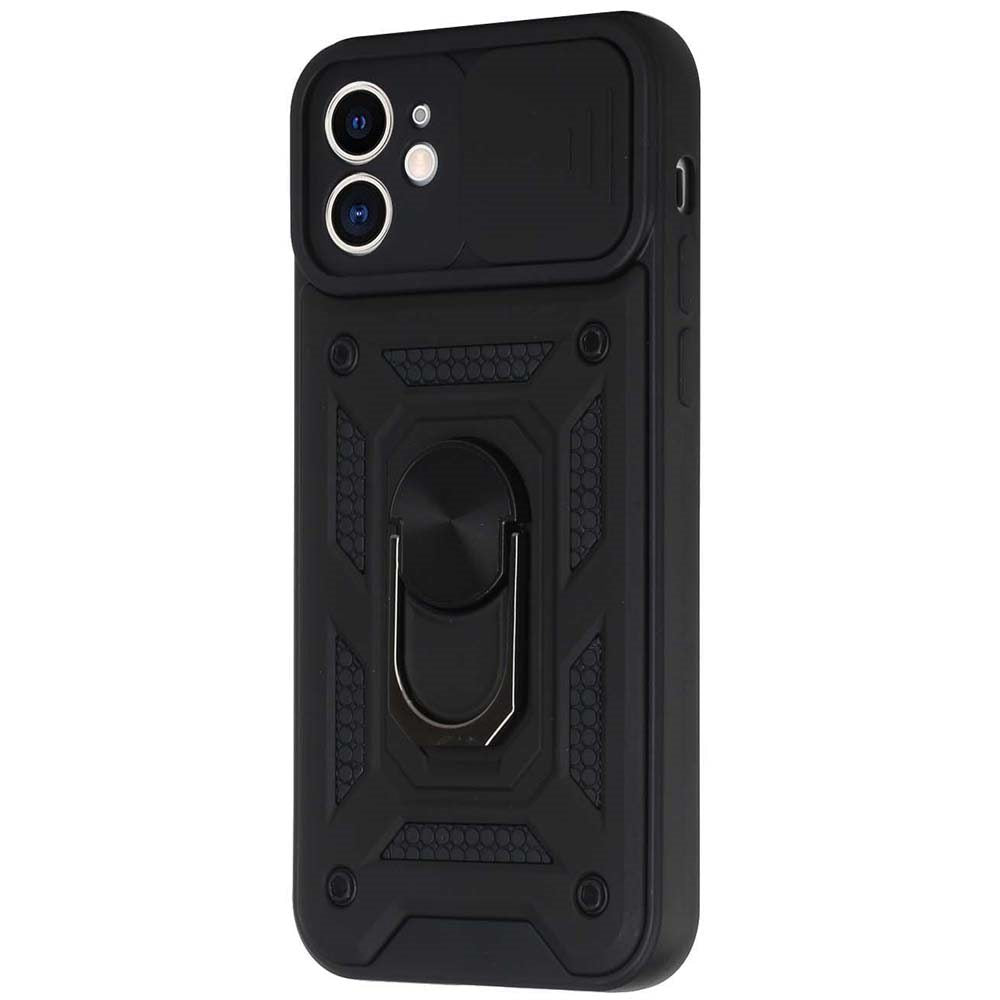 For Motorola Moto G Play 2021 Hybrid Cases with Slide Camera Lens Cover and Ring Holder Kickstand Rugged Dual Layer Heavy Duty  Phone Case Cover