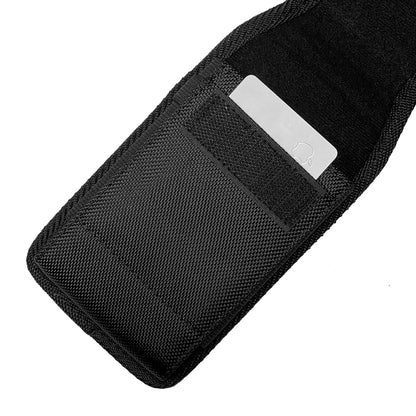 Universal Cell Phone Holster with Belt Clip & Card Slot Canvas Vertical Pouch Waist Carrying Case Fit Apple iPhone 14/13/12 Pro Max 6.7" & Most Phone XL [6.57 x 3.35 x 0.6 in] Universal Canvas Pouch [Black]