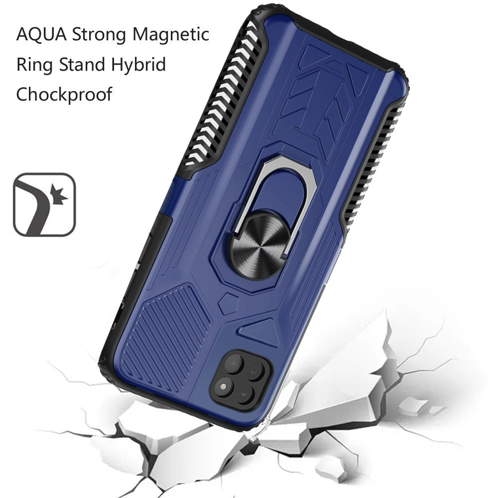 For Boost Mobile Celero 5G Military Grade Hybrid Heavy Duty 2 in 1 Protective Hard PC and Soft Silicone with Ring Stand Holder  Phone Case Cover