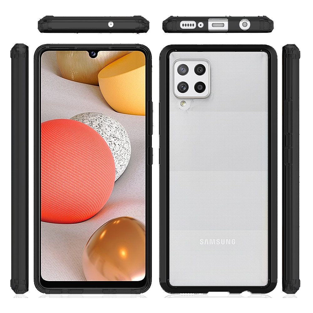 For Samsung Galaxy A03S Hybrid Slim Crystal Clear Transparent Shock-Absorption Bumper with TPU + Hard PC Back Frame  Phone Case Cover