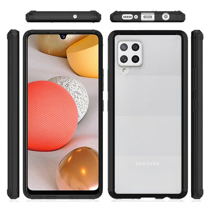 For Samsung Galaxy A03S Hybrid Slim Crystal Clear Transparent Shock-Absorption Bumper with TPU + Hard PC Back Frame  Phone Case Cover