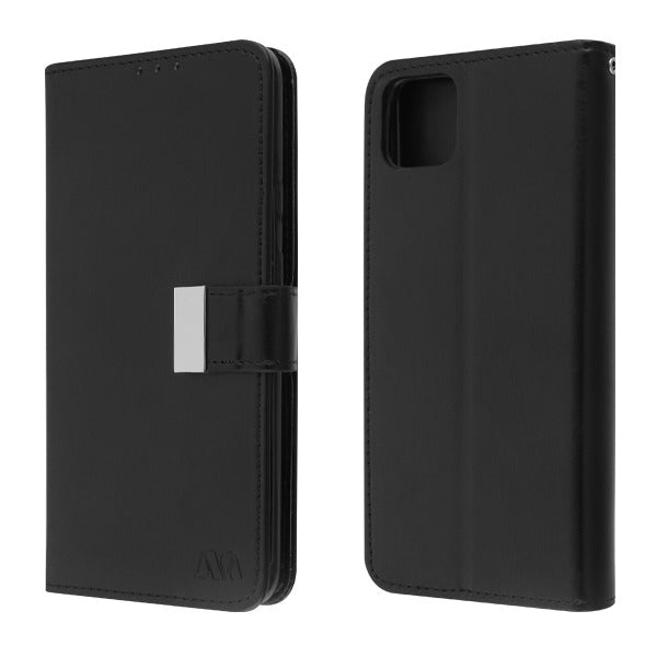 For Google Pixel 4 XL PU Leather Wallet with Credit Card Holder Storage Folio Flip Pouch Stand Black Phone Case Cover