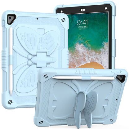 Case for Apple iPad Air 4 / iPad Air 5 / iPad Pro (11 inch) Butterfly Wings Kickstand 3in1 Tough Hybrid with Pencil Holder Heavy Duty Rugged Shockproof Full Protective Light Blue Tablet Cover