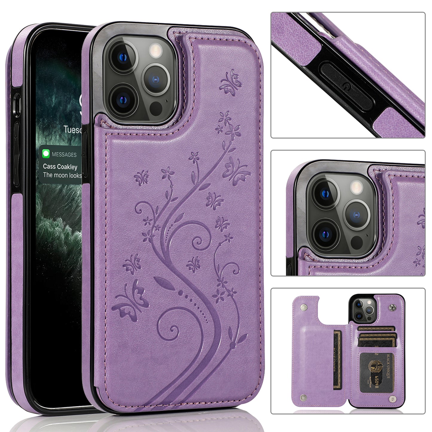 For Apple iPhone 11 (6.1") Wallet PU Leather [Two Magnetic Clasp] [Card Slots] Stand Durable Back Storage Flip  Phone Case Cover