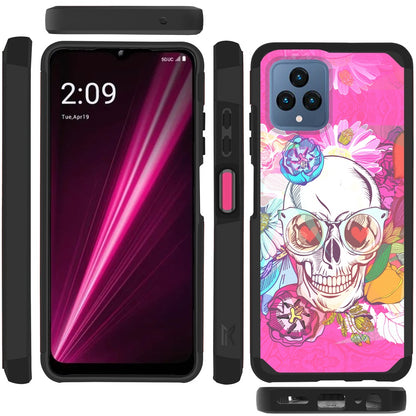 For T-Mobile Revvl 6 /6 Pro 5G Graphic Design Pattern Hard PC TPU Tough Strong Hybrid Shockproof Armor Frame  Phone Case Cover