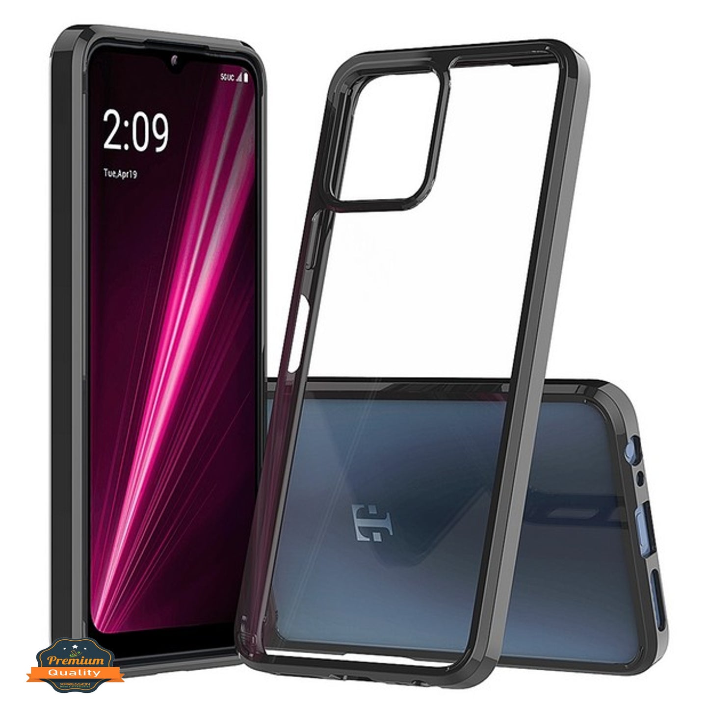 For T-Mobile Revvl 6 Pro 5G /Revvl 6 5G HD Clear Back Panel + TPU Bumper Frame Hybrid Thin Slim Hard Shockproof  Phone Case Cover