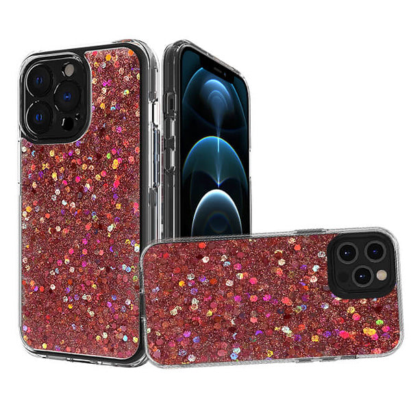 For TCL Revvl V Plus 5G (T-Mobile) Glitter Colorful Bling Sparkle Full Epoxy Glittering Shining Shockproof Soft Silicone TPU Hard PC  Phone Case Cover