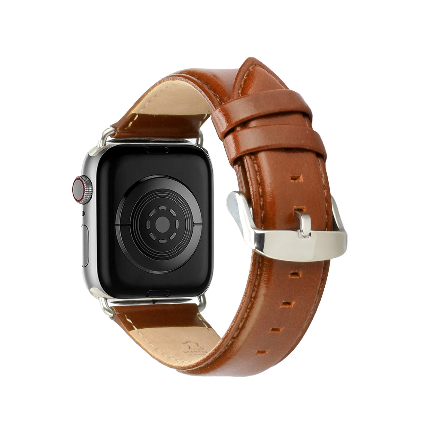 For Apple Watch Size 42/44/45mm Genuine Leather Replacement Band Strap Hybrid Wristbands Design Gold Buckle for iWatch Series 7/SE/6/5/4/3/2/1  Phone Case Cover