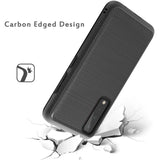 For Motorola Moto G Stylus 2021 5G Version Slim Thin Protective Hybrid TPU 2-Piece Bumper Shockproof with Brushed Metal Texture Carbon Fiber Hard PC Back  Phone Case Cover