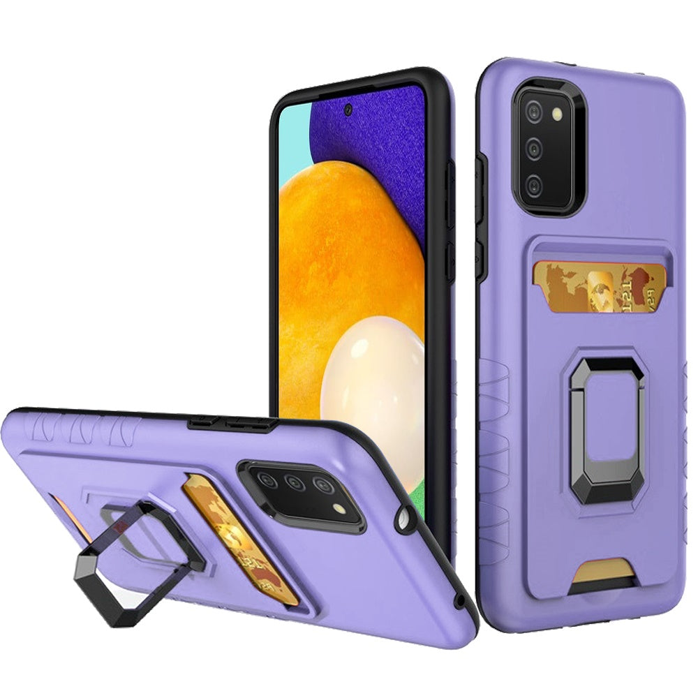 For Samsung Galaxy A03S Wallet Case Designed with Credit Card Slot Holder & Magnetic Stand Kickstand Ring Heavy Duty Hybrid Armor  Phone Case Cover