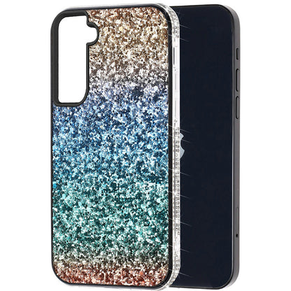 For Samsung Galaxy A33 5G Rhinestone Sparkling Rainbow Gradual Glitter Full Diamond Bling Protective Hybrid Rugged Slim Bumper  Phone Case Cover