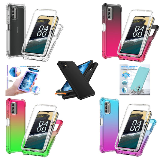 For TCL Stylus 5G Hybrid 2in1 Front Bumper Frame Cover Square Edge Shockproof Soft TPU + Hard PC Anti-Slip Heavy Duty  Phone Case Cover