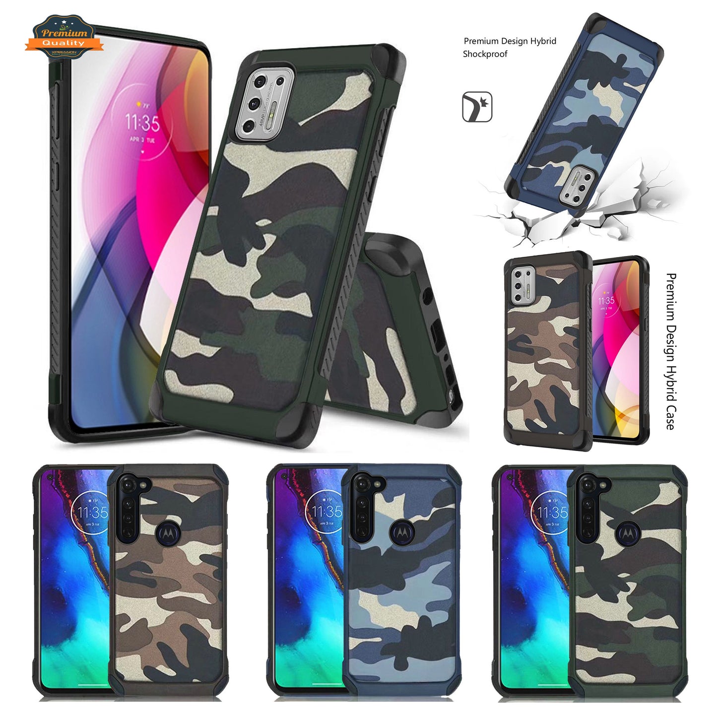 For Apple iPhone 13 Pro Max (6.7") Shockproof Slim Hybrid Silicone Camouflage Camo Design Dual Layer Rubberized TPU Hard Shell Armor  Phone Case Cover