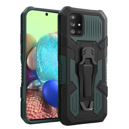 For Samsung Galaxy A71 5G Rugged Heavy Duty Dual Layers Hybrid Shockproof Shell with Built in Metal Clip Holder & Kickstand  Phone Case Cover