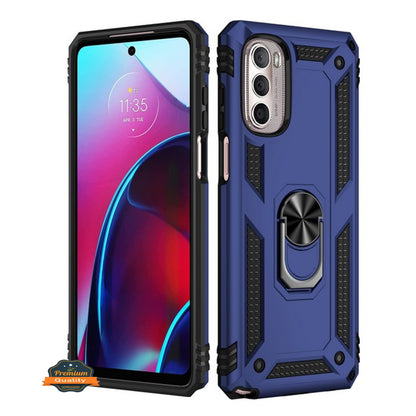 For Apple iPhone 11 (6.1") Shockproof Hybrid Dual Layer PC + TPU with Ring Stand Metal Kickstand Heavy Duty Armor Shell  Phone Case Cover