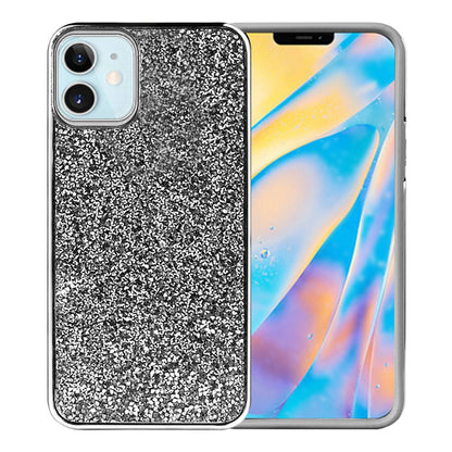 For Apple iPhone 13 Pro (6.1") Bling Rhinestone Diamond Shiny Glitter Hybrid Bumper Dual Layer Rugged Shell Hard PC TPU Rubber  Phone Case Cover