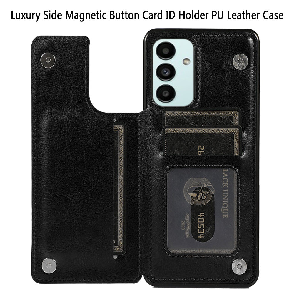 For Samsung Galaxy S22+ Plus PU Leather with [Two Magnetic Clasp] [ Credit Card Slots] Stand Function Durable Back Wallet Flip  Phone Case Cover