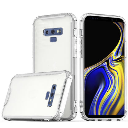 For Samsung Galaxy Note 9 Colored Shockproof Transparent Hard PC + Rubber TPU Hybrid Bumper Shell Thin Slim Protective Clear Phone Case Cover