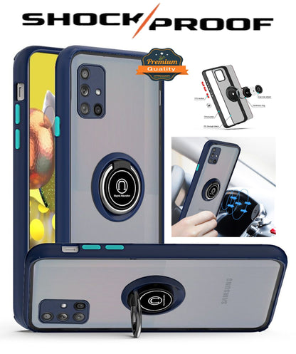 For Motorola Moto G50 5G Hybrid Protective PC Shockproof with 360° Rotation Ring Magnetic Metal Stand & Covered Camera  Phone Case Cover