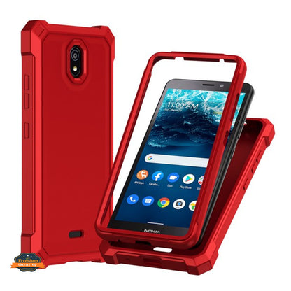 For Nokia C100 Hybrid 2in1 Front Bumper Frame Cover Square Edge Shockproof Soft TPU + Hard PC Anti-Slip Heavy Duty  Phone Case Cover