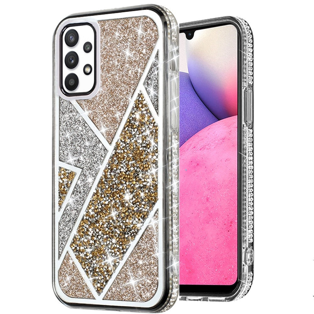 For Samsung Galaxy A33 5G Glitter Bling Diamond Rhinestone Sparkly Bumper Fashion Shiny Cute Fancy Cases Hybrid Rugged  Phone Case Cover