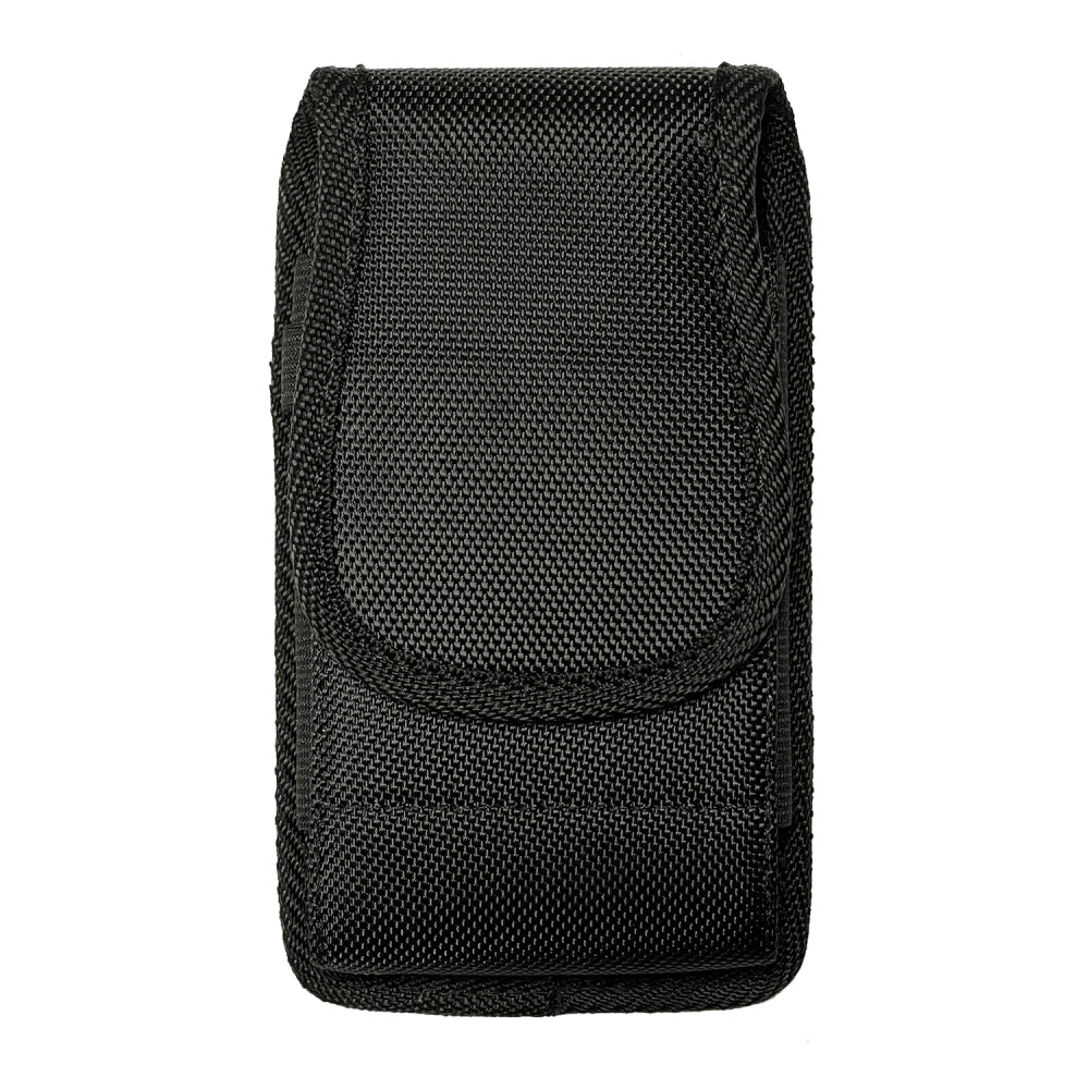 Universal Cell Phone Holster with Belt Clip Loops & Card Slot Canvas Vertical Pouch Waist Carrying Case Fit Samsung Galaxy S22 Ultra & Most Phone XXL [6.93 x 3.43 x 0.6 in] Universal Canvas Pouch [Black]